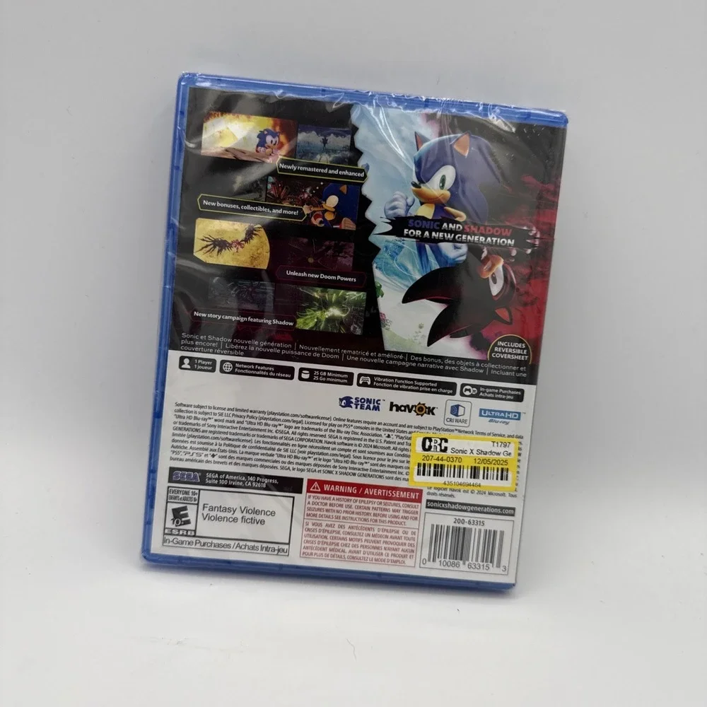 Sonic X Shadow Generations Day One Edition - PlayStation 5 (PS5) - New Sealed